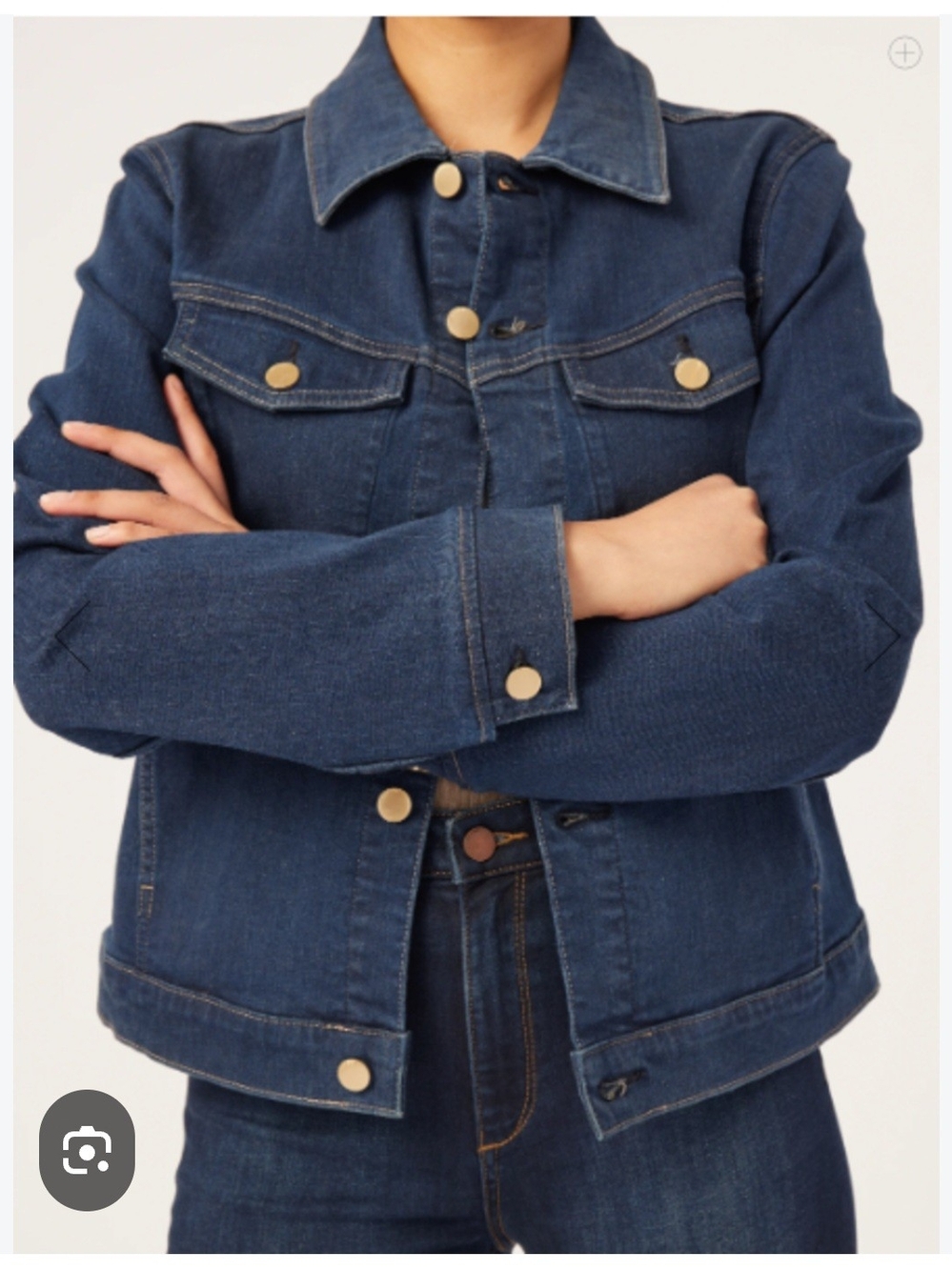 J. McLaughlin Dark Blue Denim Jacket with Metal Buttons